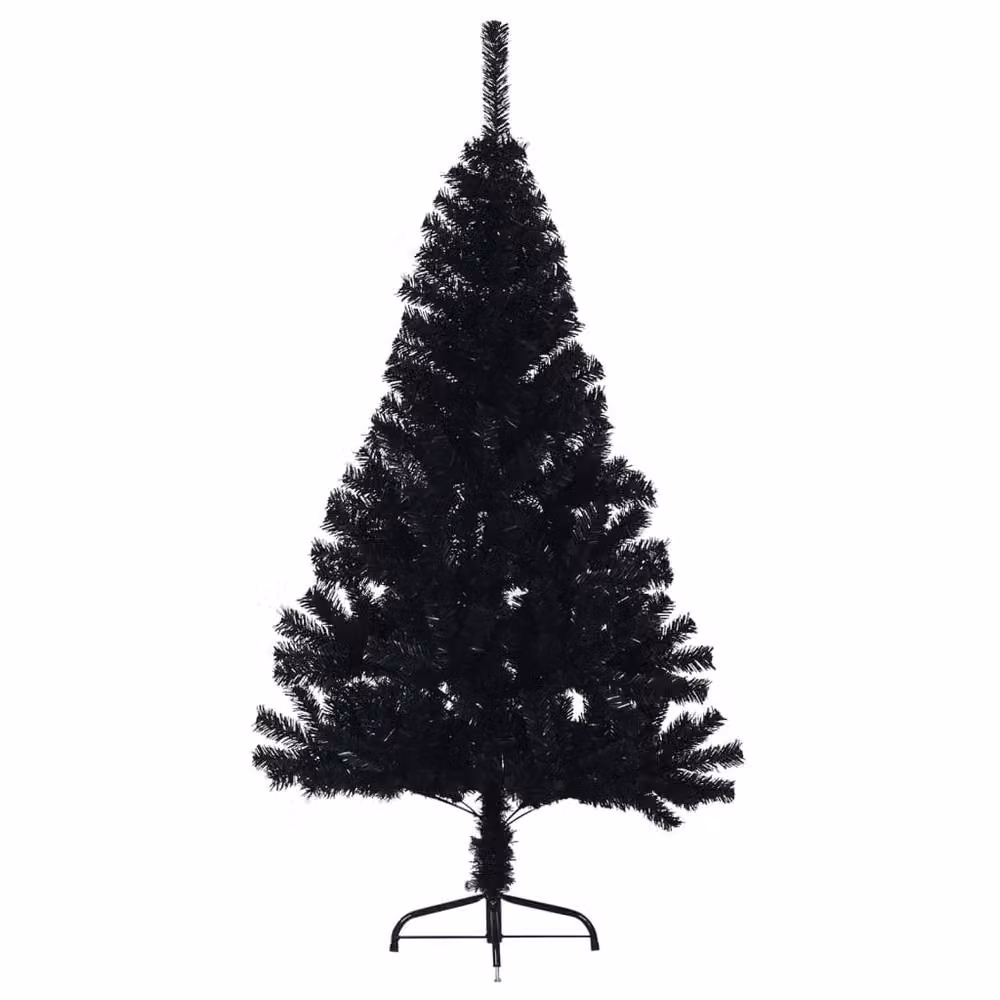 Berkfield Home Artificial Half Christmas Tree with Stand, Black, Height: 150 cm – 3