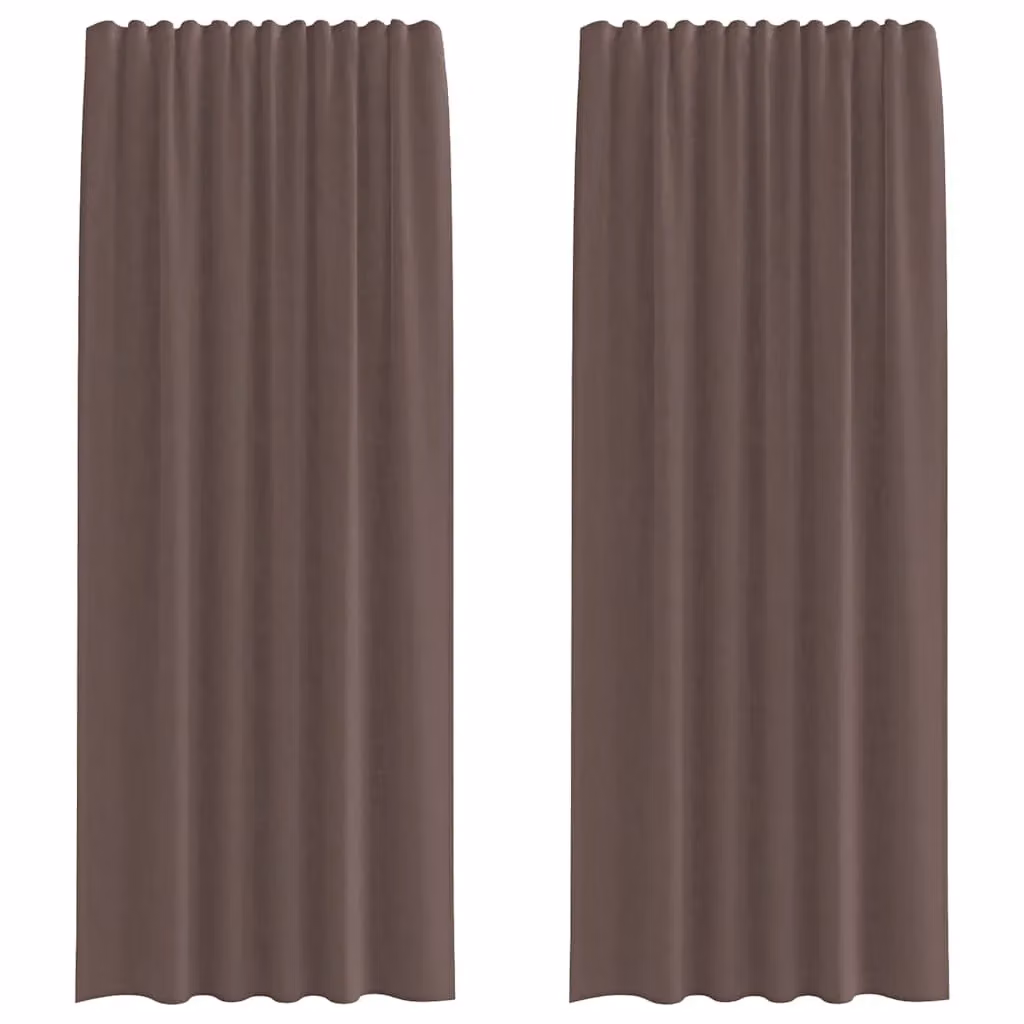 Berkfield Home Brown Voile Fabric Curtains with Rod Pockets, 2 Pack – 2