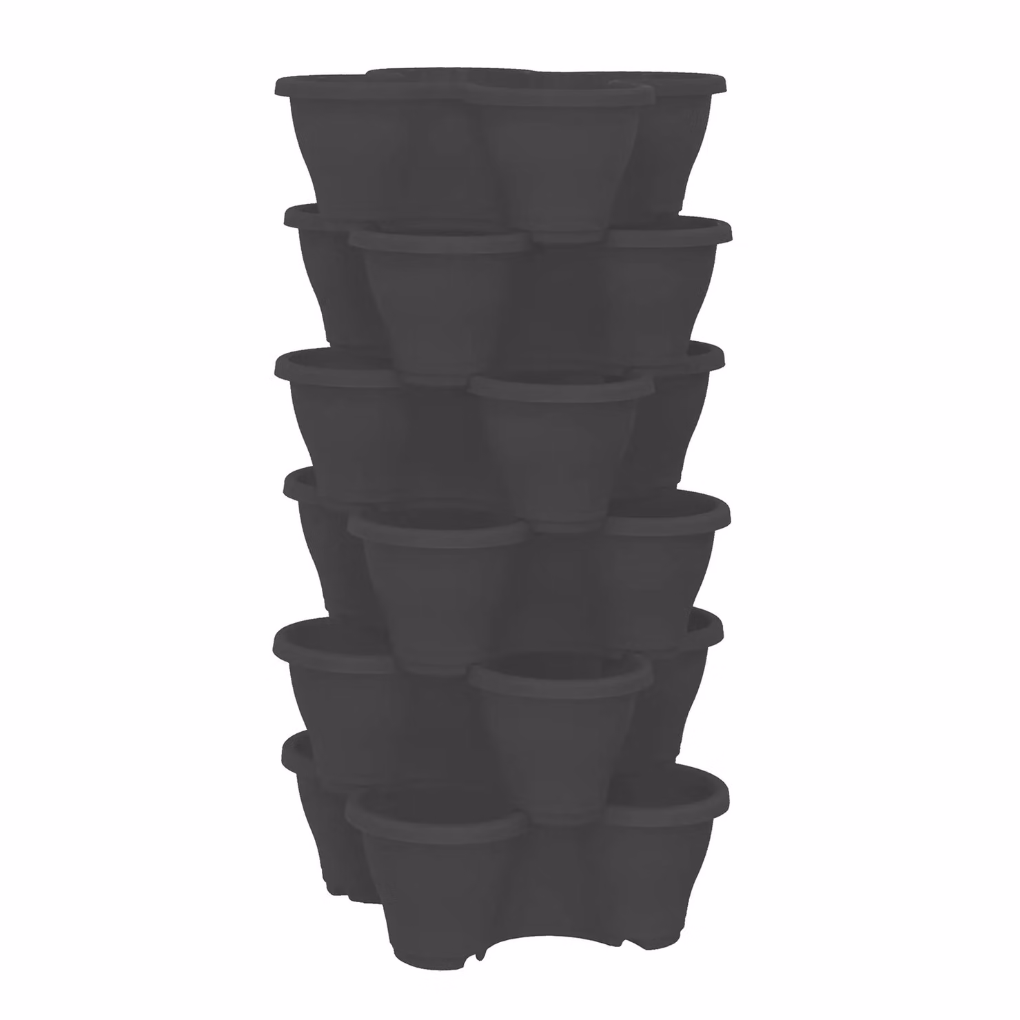 Simpa 6-Piece Quad-Pot Stackable Modular Planter Set in Black for Indoor and Outdoor Use – 2