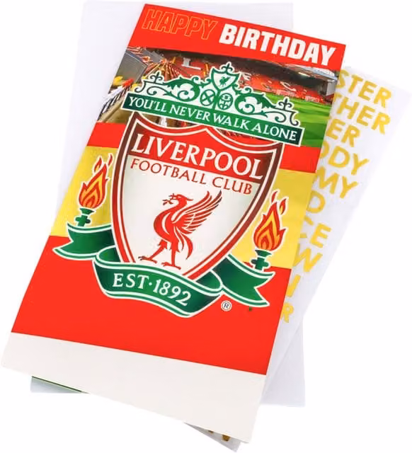 Liverpool FC Customisable Birthday Card for Adults, Multicoloured