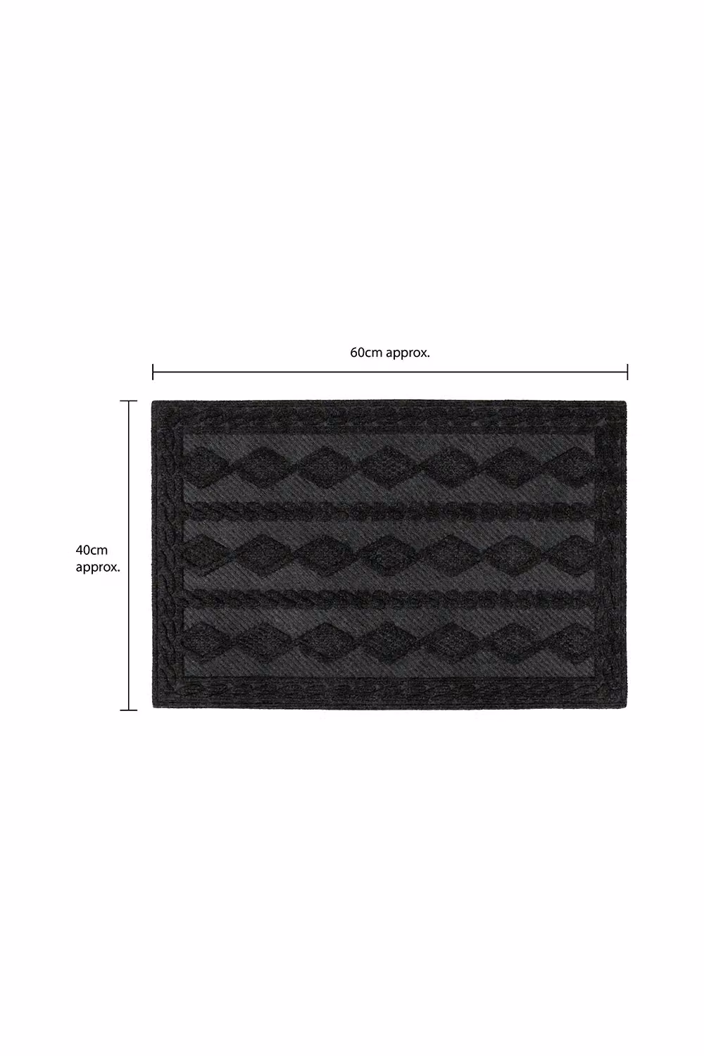 JVL Non-Slip Knit Indoor Doormat, Anthracite Grey, W: 40 cm, D: 60 cm – 4