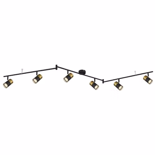 Globo Lighting Netlighting Brisbon Ceiling Spotlight Bar in Black and Copper, 6x GU10, L 180 x H 18.5 cm – 1
