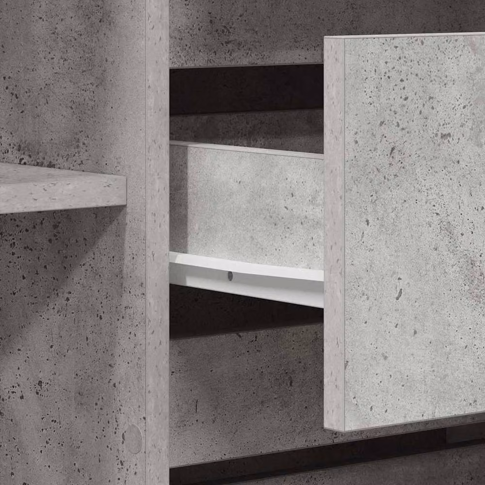 Berkfield Home Industrial Sideboard in Concrete Grey, W/D/H: 120 x 41 x 75 cm – 2
