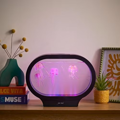 ValueLights Jellyfish LED Colour Changing Aquarium Table Lamp in Black and Multicolour – 2
