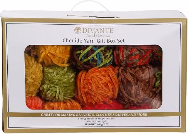 Divante Chenille Yarn Autumn Gift Box Set in Multicolour