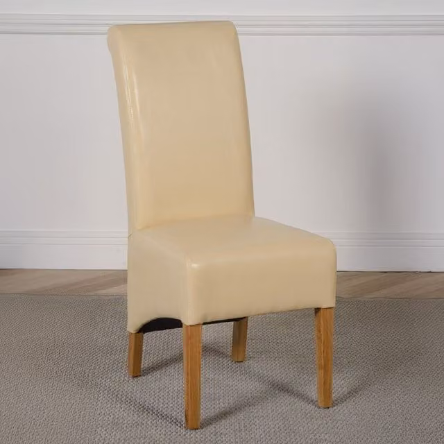 Thats Furniture Montana Leather Dining Chairs in Ivory