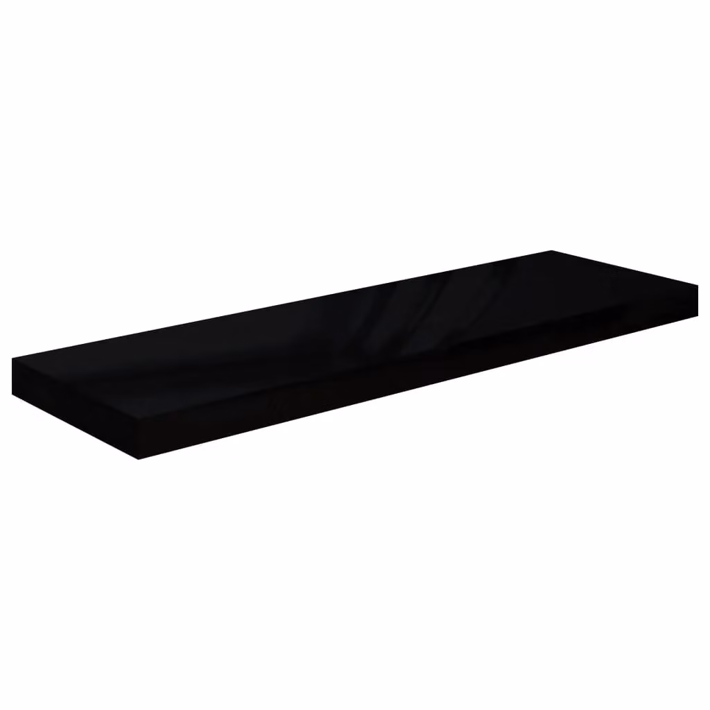 Berkfield Home Floating Wall Shelf in High Gloss Black, W: 80 cm, D: 23.5 cm, H: 3.8 cm – 2