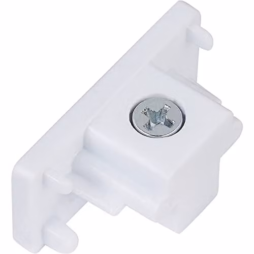Loops Single Circuit Track Light Dead End Connector in White ABS Plastic