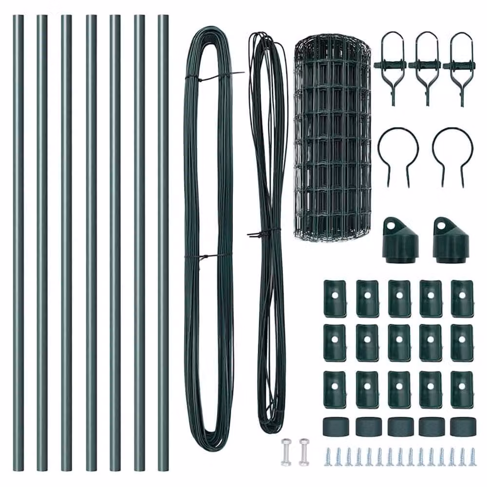 Berkfield Home Green Euro Fence with 7 Posts, Powder-Coated Galvanised Steel, 0.8 x 10 m – 5
