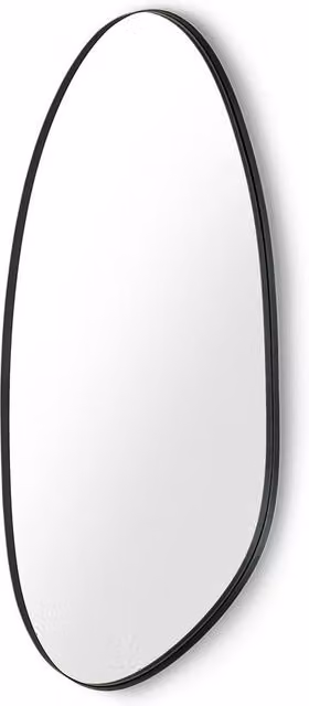 Cheshire Oblique Modern Black Metal Wall Mirror, 95 cm