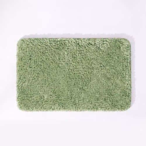Allure Bath Fashions Luxury Microfibre Non-Slip Bath Mat, Green, W: 50 cm, D: 80 cm, H: 2 cm