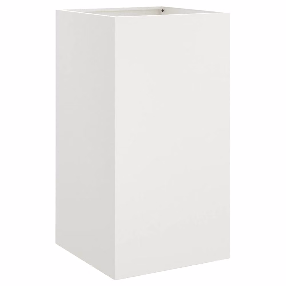 Berkfield Home Steel Planter Tub, White, W: 42 cm, D: 38 cm, H: 75 cm – 2