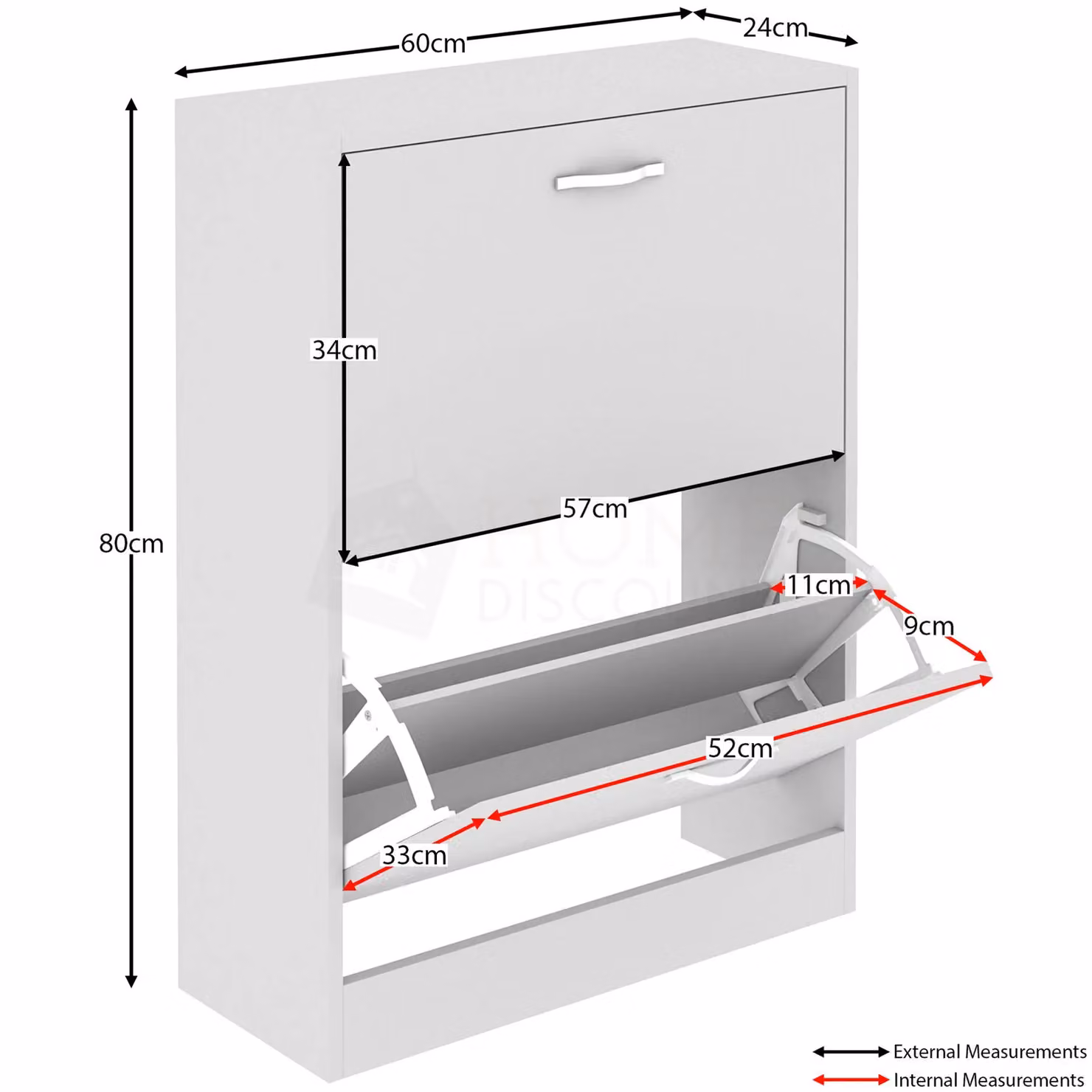 Vida Designs Modern 2 Drawer White Shoe Cabinet Storage Organiser with Tilting Compartments – 2