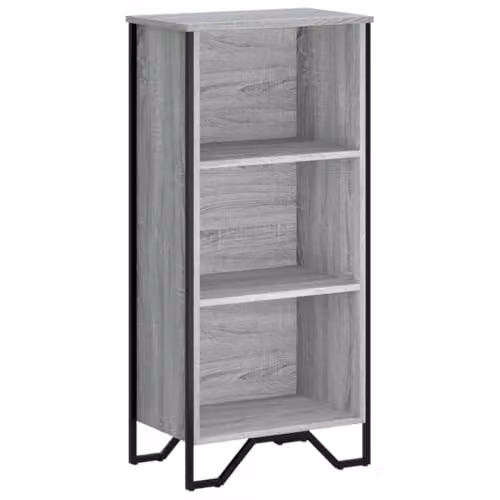 vidaXL Modern Grey Bookcase with Back Panel, W/D/H: 50 x 31 x 106 cm
