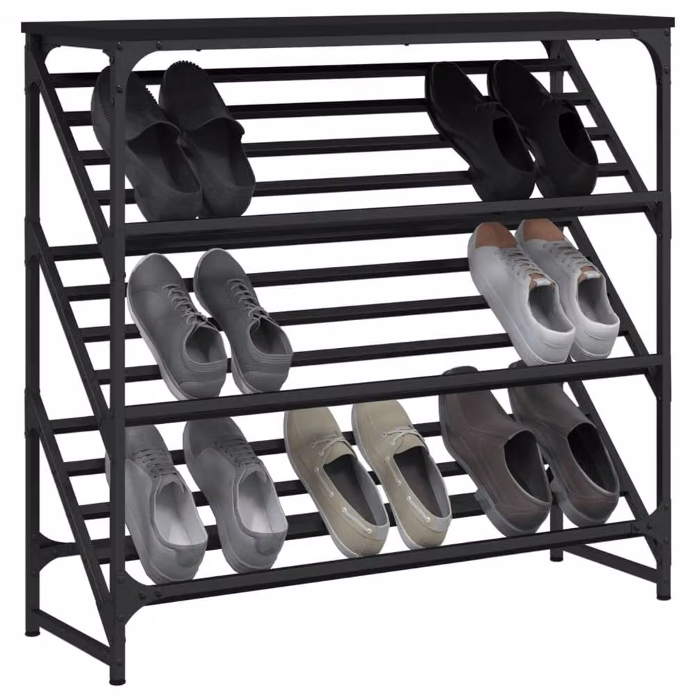 Berkfield Home Black Shoe Rack W/D/H: 90 x 30 x 85 cm – 3