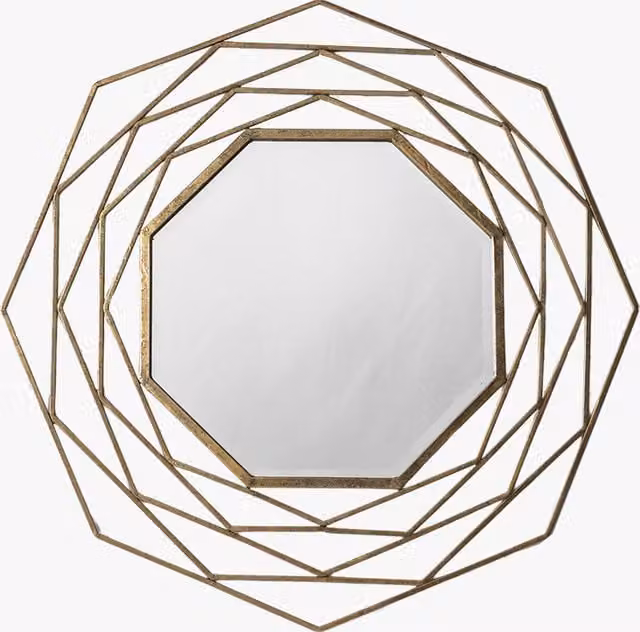 Perch & Parrow Aubrey Geometric Gold Wall Mirror