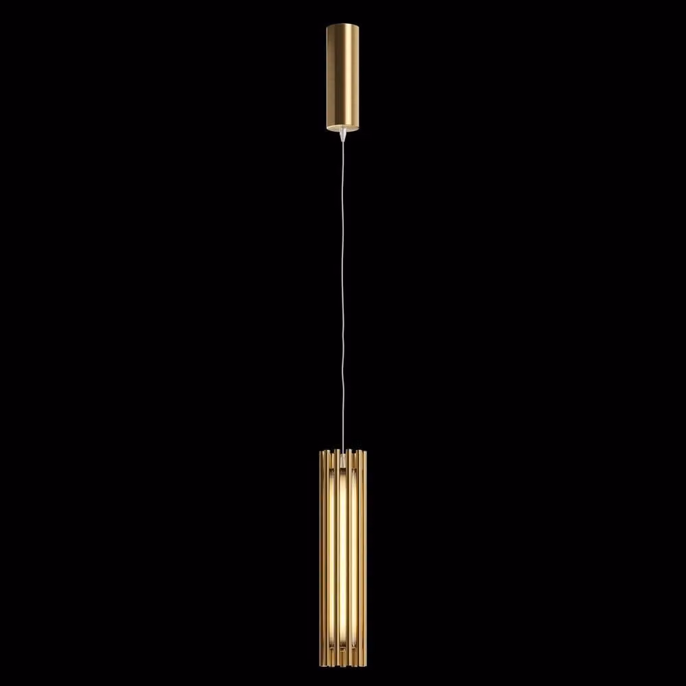 Maytoni Sonata Modern Integrated LED Pendant Ceiling Light in Gold/Brass, 3000K Warm White – 3