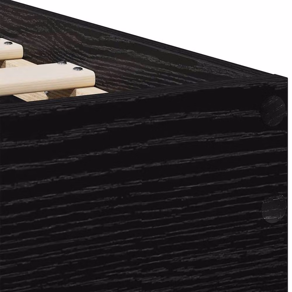 Berkfield Home Modern Black Oak Bed Frame with Lift Up Base, W/D/H: 90 x 190 x 31 cm – 7