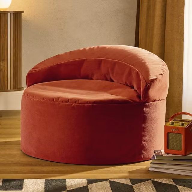 ICON Orb Accent Chair in Matt Red Velvet