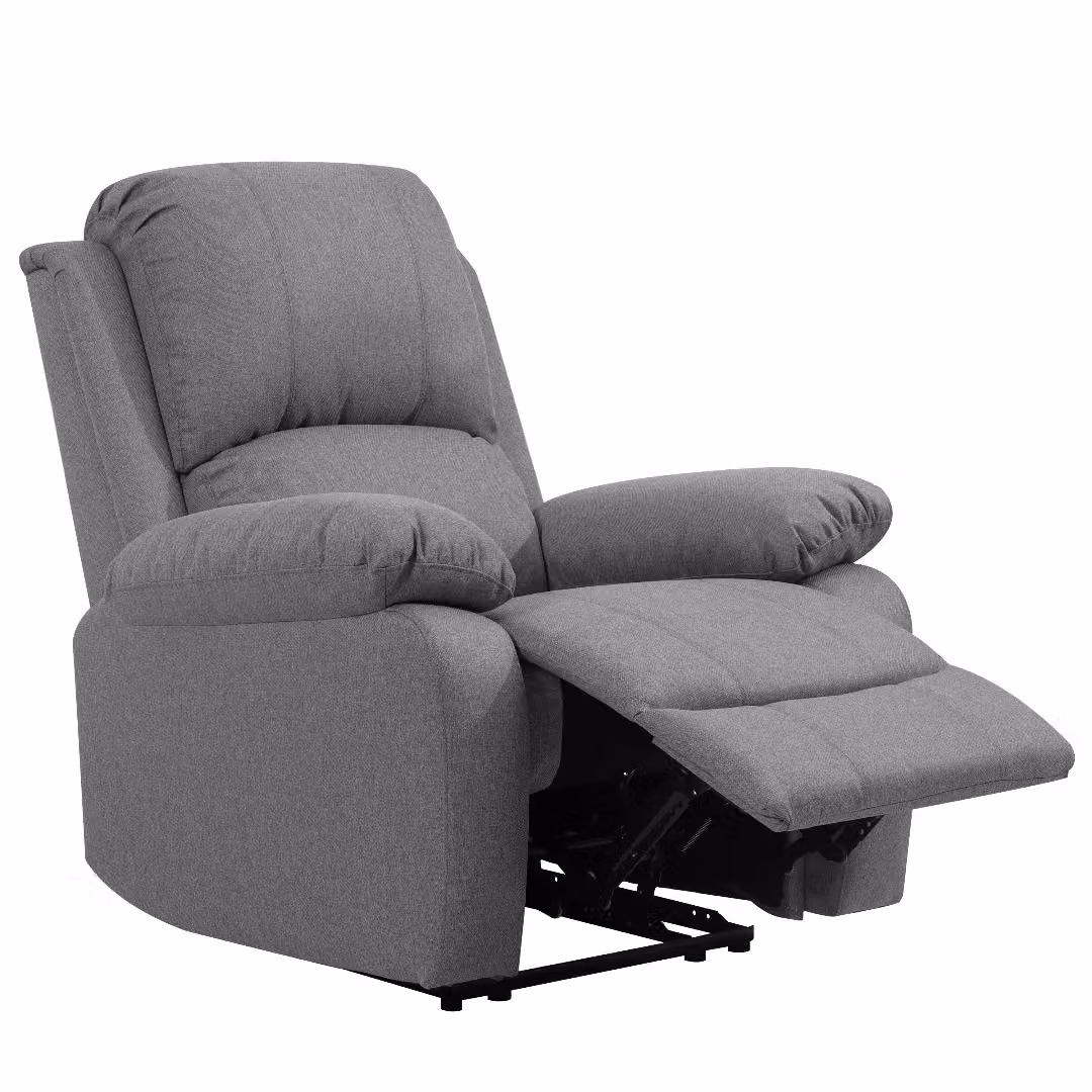Comfy Living Ltd Luxury Fabric Reclining Armchair in Light Grey – 2