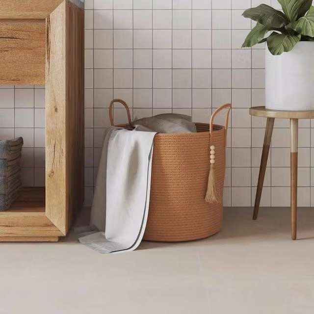 Berkfield Home Brown Cotton Storage Basket W: 40 cm, D: 35 cm, H: 35 cm