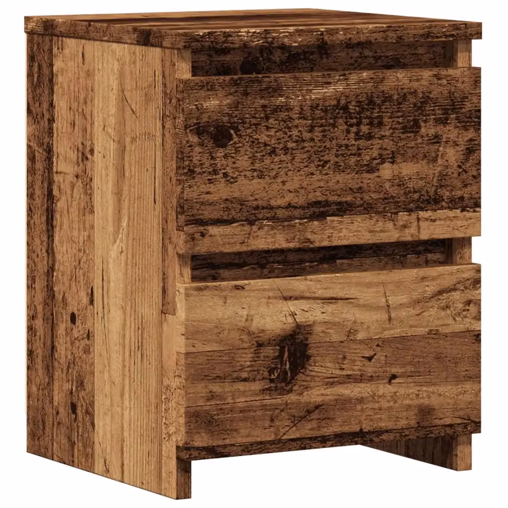 Berkfield Home Set of 2 Bedside Cabinets in Brown Old Wood, W/D/H: 30 x 30 x 40 cm – 3