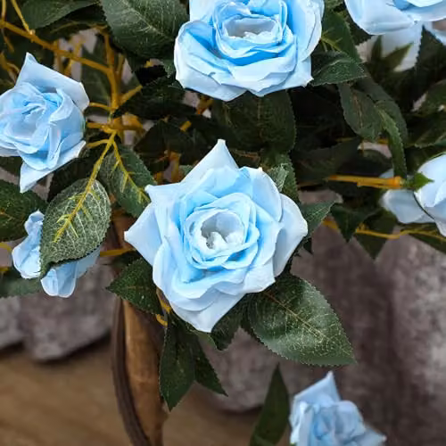 Outsunny Set of 2 Blue Artificial Rose Trees, 90 cm Height – 5