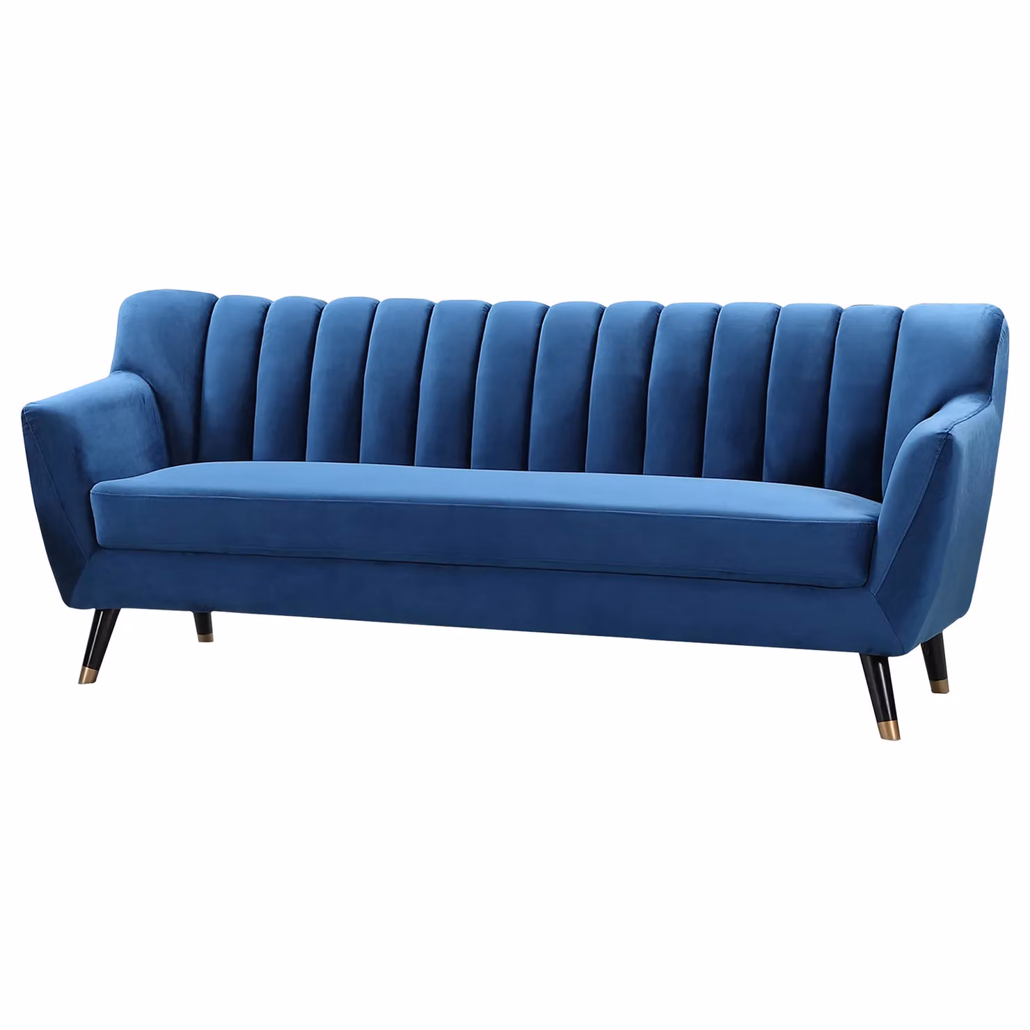 Artemis Home Morgan 3 Seat Blue Velvet Upholstered Sofa with Solid Wood Frame – 2