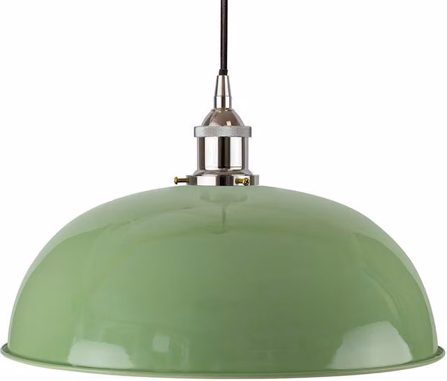 SE Home Worcester Pendant Light in Mint Green and Black with Nickel Finish