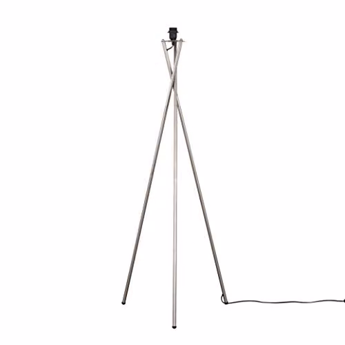 ValueLights Camden Modern Silver Metal Tripod Floor Lamp Base, Height: 136 cm – 1