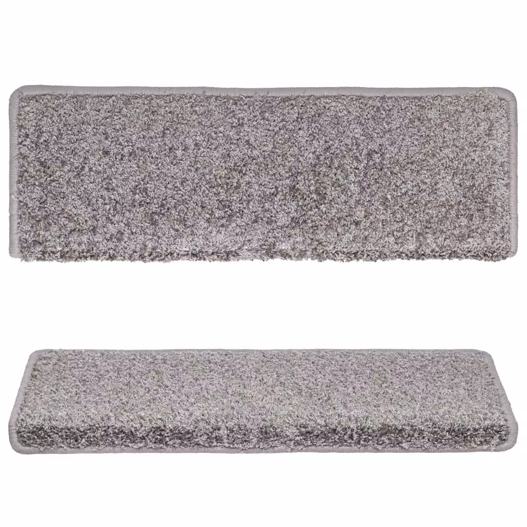 Berkfield Home Self-Adhesive Carpet Stair Treads, 15 Pieces, Grey, W: 65 cm, D: 21 cm, H: 4 cm – 3