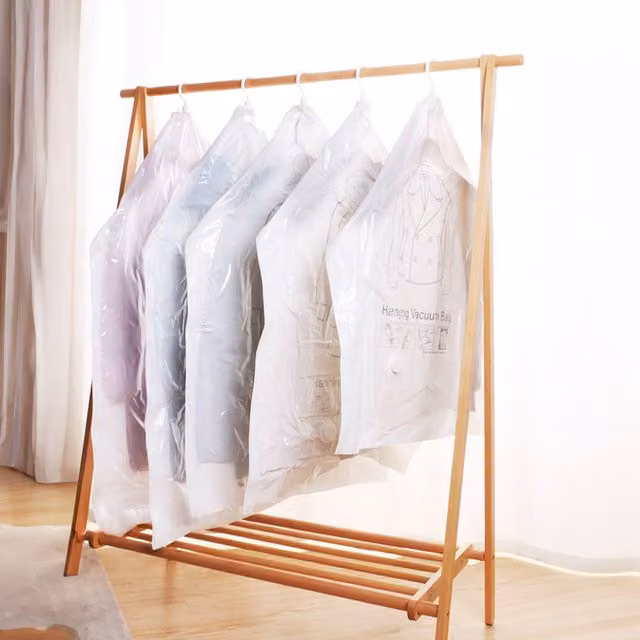 Komore Transparent and White Hanging Vacuum Compression Storage Bags