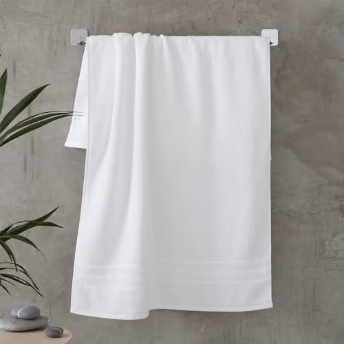 Catherine Lansfield White Cotton Terry Bath Towel W: 70 cm, H: 120 cm – 2