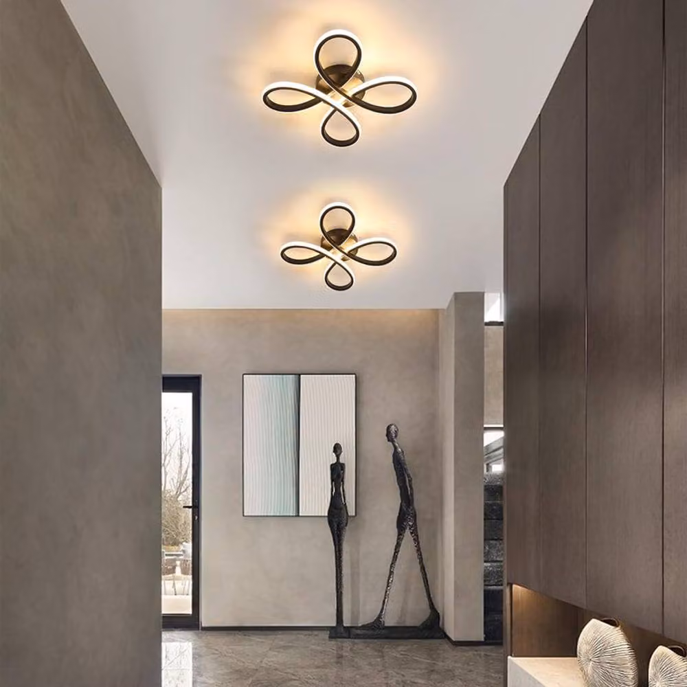 COMELY Modern 30W LED Ceiling Light in Black with 3000K Warm White Light – 4