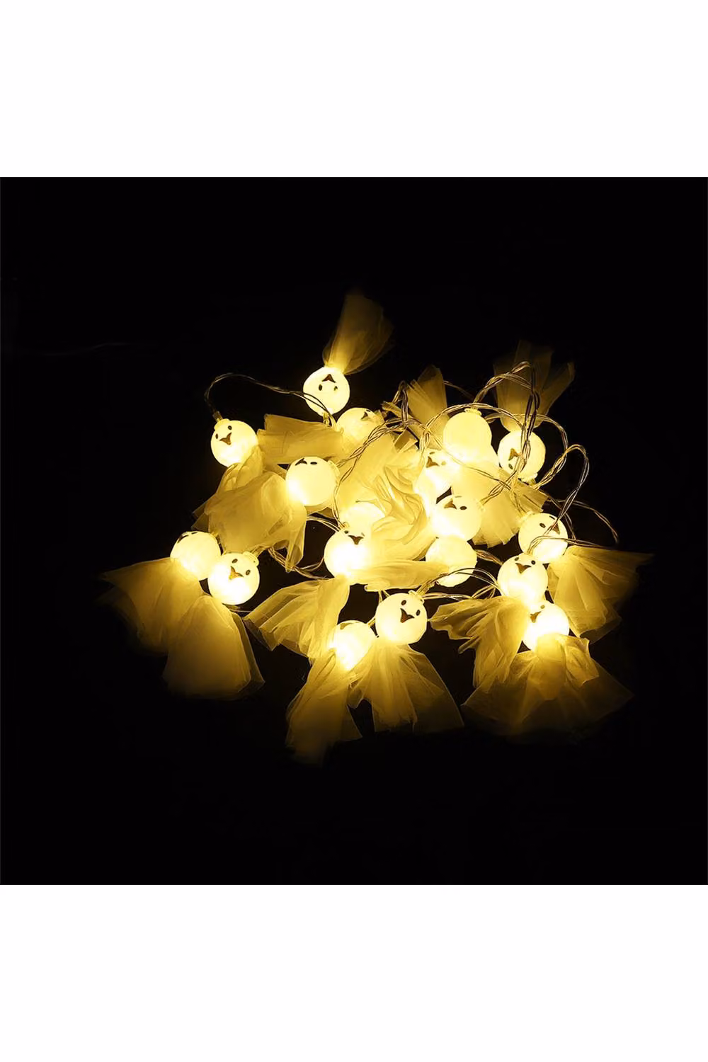 H&O Direct 3m Halloween LED String Lights with 20 Warm White Ghost Faces – 5