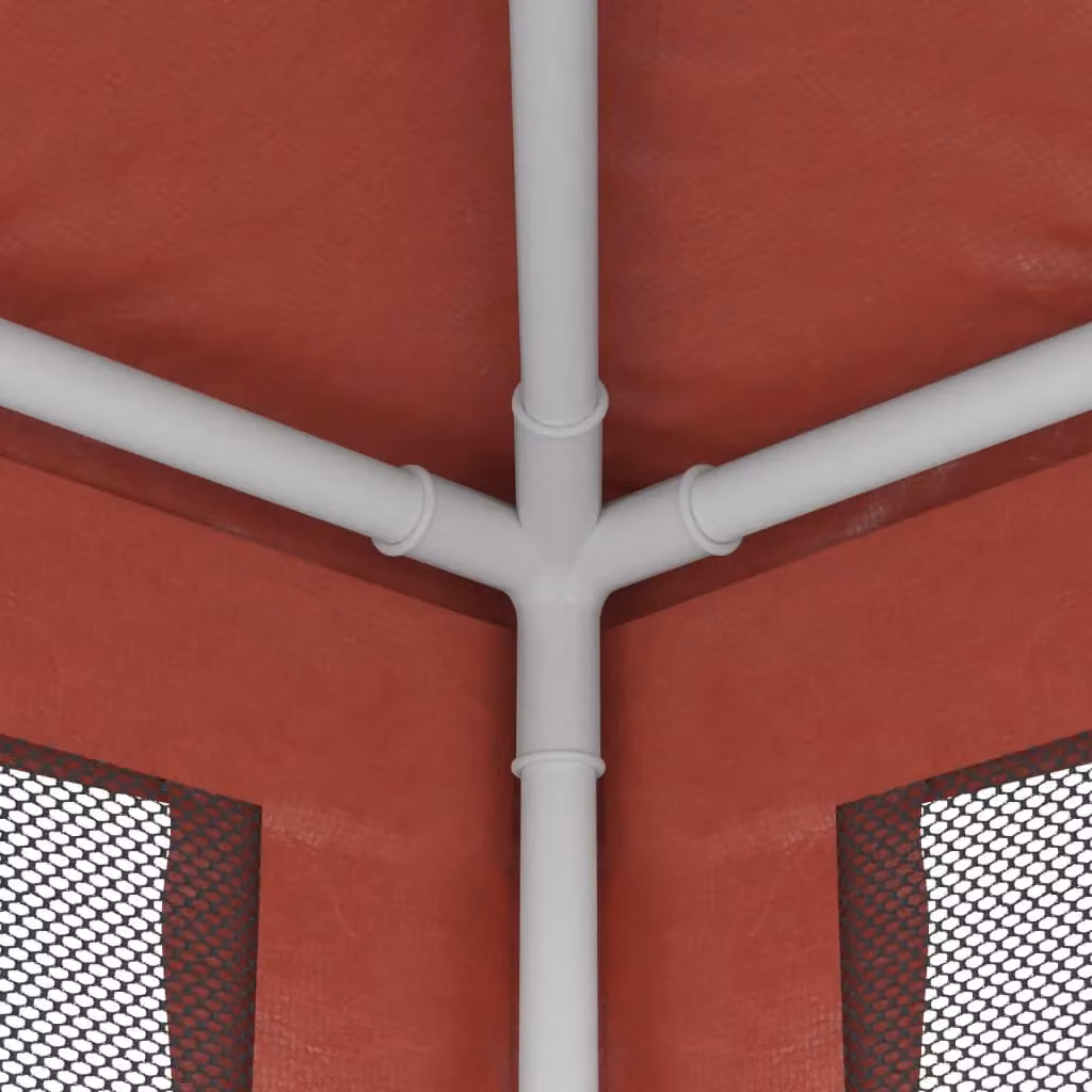 Berkfield Home Party Tent in Red with 10 Mesh Sidewalls, W/D/H: 3 x 12 m – 4