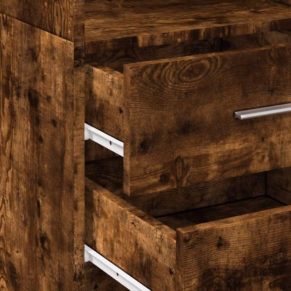 Berkfield Home Smoked Oak Highboard in Brown, W: 40 cm, D: 42.5 cm, H: 185 cm – 3