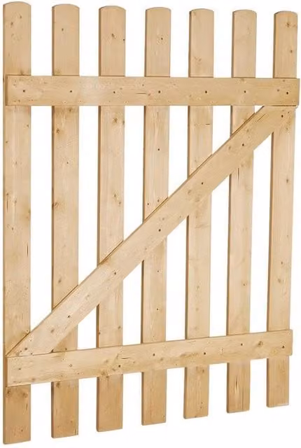 FLAVORA Wooden Garden Gate in Beige, W: 91.44 cm, H: 91.44 cm, D: 1 cm – 1