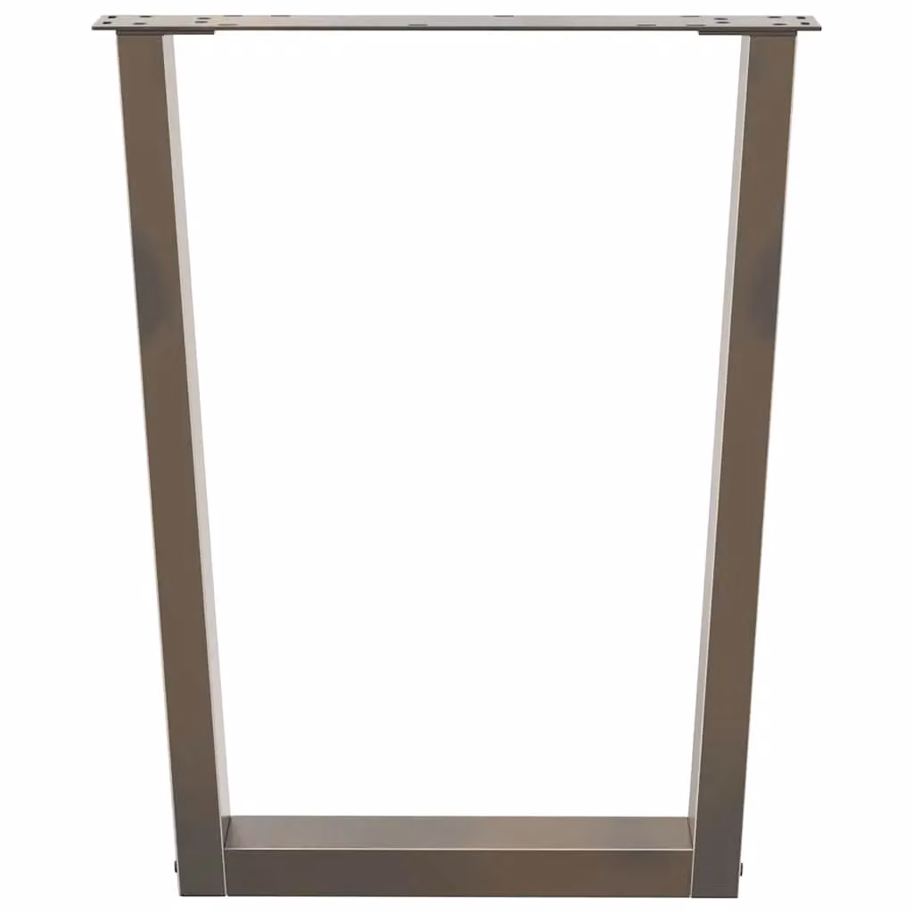 Berkfield Home V-Shape Dining Table Legs, 3 Piece Set, Brown Steel, H: 70 x 72-73.3 cm – 3