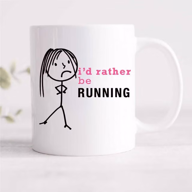 60 Second Makeover Women's I'd Rather Be Running Ceramic Mug in White – 1