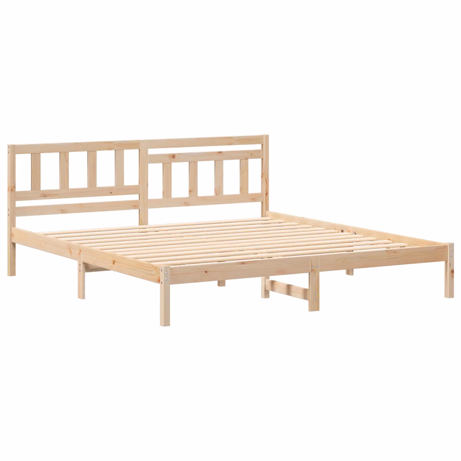 Berkfield Home Solid Pine Wood Bed with Headboard, Brown, W: 180 cm, D: 200 cm – 2