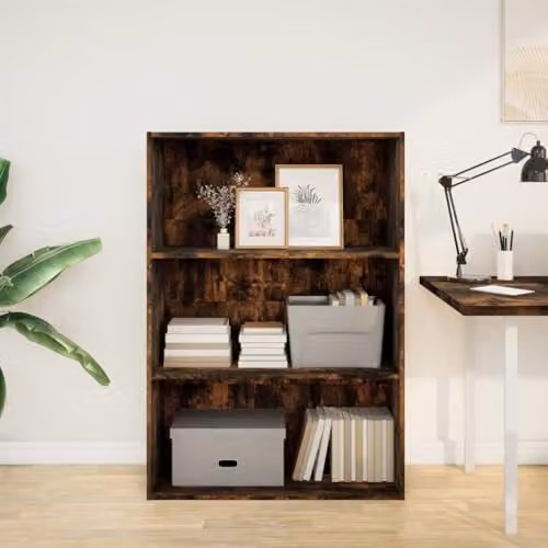 vidaXL Bookcase in Smoked Oak, W/D/H: 80 x 30 x 114 cm – 2
