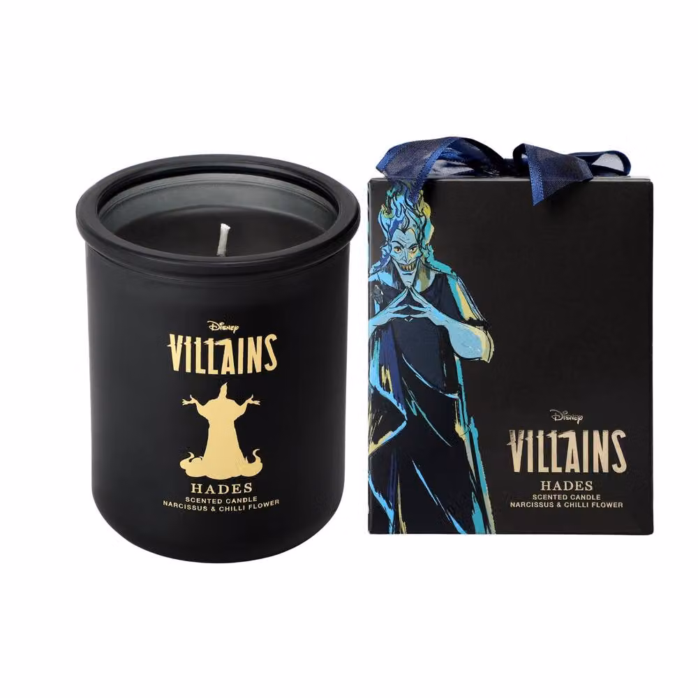 Disney Hades Inspired Narcissus & Chilli Flower Scented Candle, Black and Gold, 252g – 2