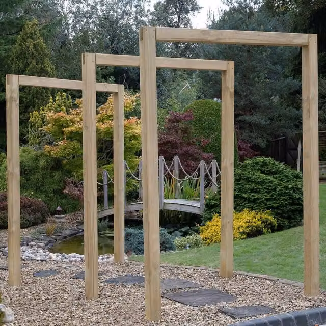 Forest Garden Set of 3 Sleeper Arch in Brown Wood