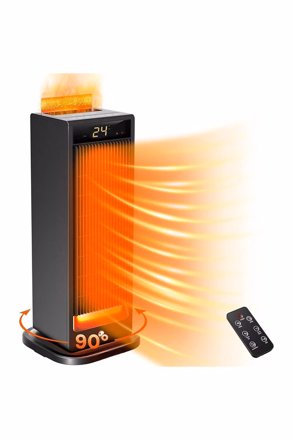 H&O Direct Black Ceramic Fan Heater with Humidification and Thermostat – 5