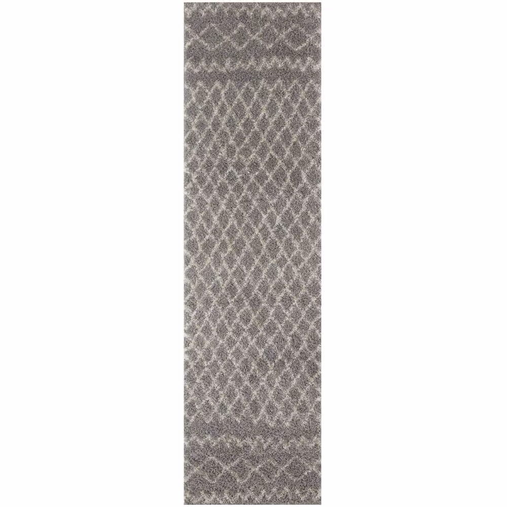 THE RUGS Soft Tangier High Pile Shaggy Moroccan Style Rug in Grey, W/D/H: 80 x 300 cm – 2