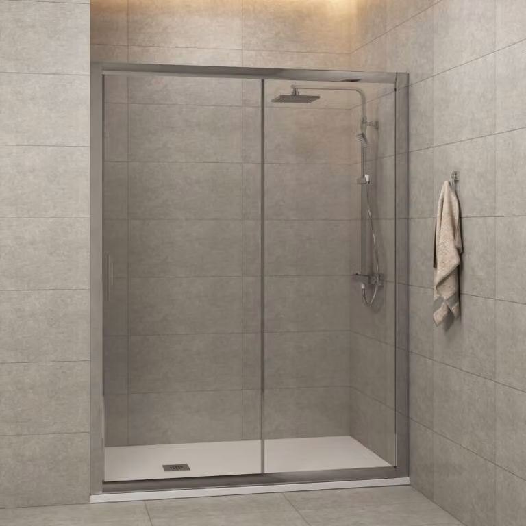 Royal Bathrooms Grand 6mm Clear Glass Sliding Shower Door W: 100 cm