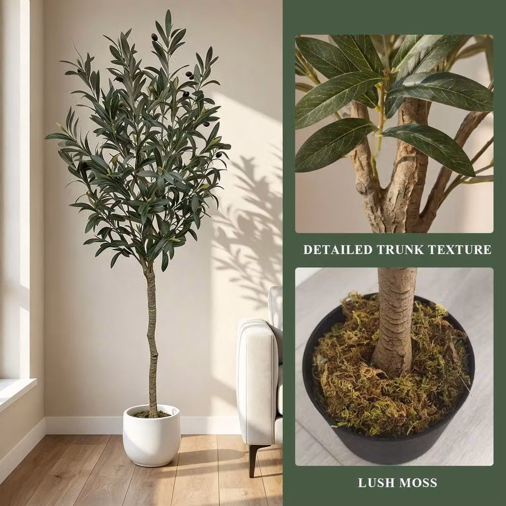 CASSILANDO Lifelike Artificial Olive Tree, Green, Height: 180 cm – 4