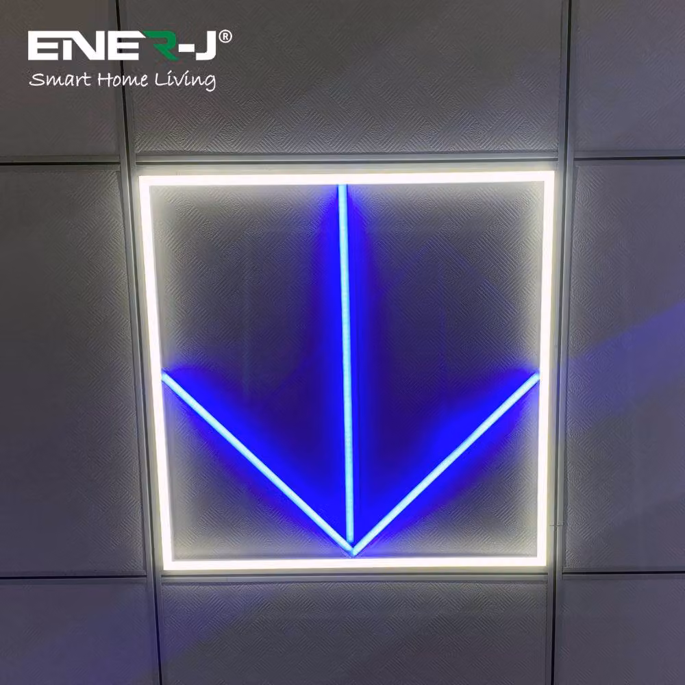 ENER-J 40W Recessed LED Panel Light in White with Blue Design, 6500K Cool White, W/D/H: 60 x 60 x 1 cm – 4