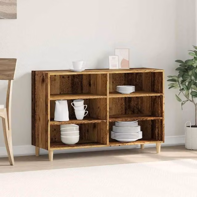 Berkfield Home Rustic Old Wood Sideboard in Brown, W/D/H: 103.5 x 35 x 70 cm
